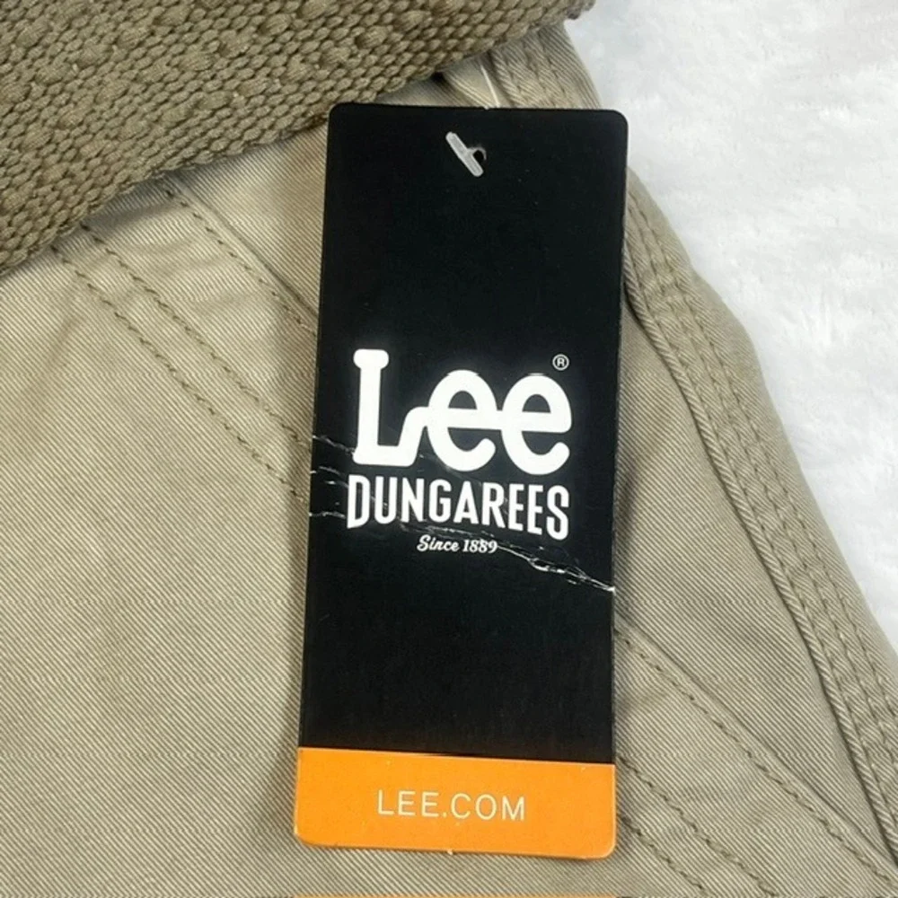 Lee Dungarees Mens‎ Cargo Shorts Size 32 Khaki Tan Cotton Belted 2182914 NEW